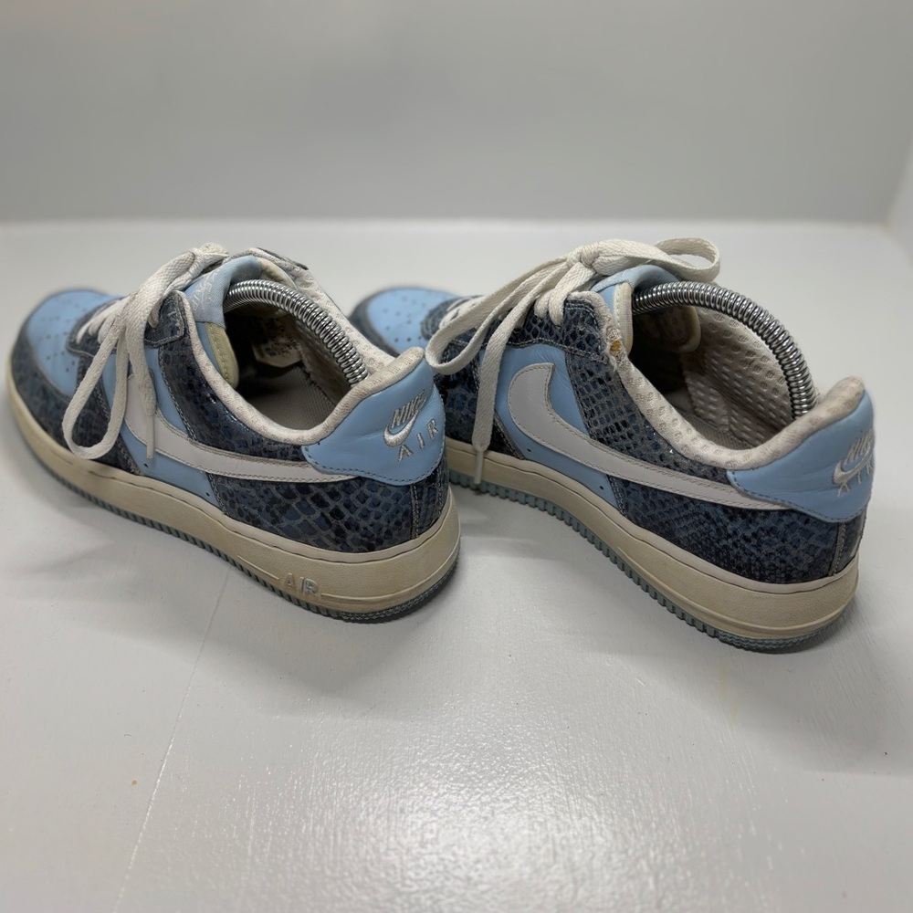 Nike Air Force 1 Low Blue Leather Sneakers Women’s 9 Vintage - Picture 4 of 12